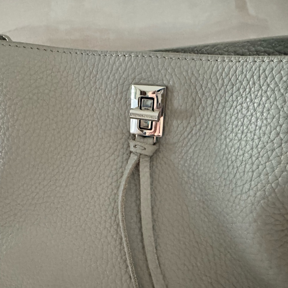 Rebecca Minkoff Darren East/West Leather Shoulder Bag in Dove Gray - Picture 6 of 16